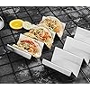 Taco Holder Stand 4 Packs - Stainless Steel Taco Rack Truck Tray Style by Oven Safe for Baking, Dishwasher and Grill Safe