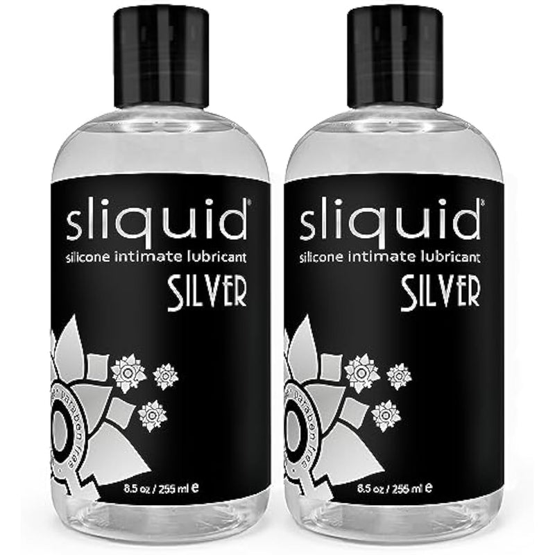Silver Intimate Lubricant - Silicone Lube For Women/Men/Couples, Hypoallergenic Lube, Silicone Lubricant, Waterproof, Unscented, 8.5 Fl Oz (Pack Of 2)