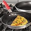 Professional 10-Inch Non Stick Frying Pan, Heavy-Gauge Aluminum Skillet with Reinforced Nonstick Coating, Red Handle, Dishwasher and Oven Safe