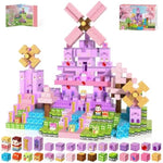150Pcs Magnetic Blocks, Magnetic Building Blocks For Kids Age 4-8, Pink Princess Castle Toys For Girls, Stem Sensory Birthday Gift For Kids Age 3+ Years Old