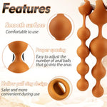 Silicone Anal Beads Butt Plug With Pull Ring 3 Beads With Gradual Design Large Anal Balls Chain For Anus Dilation Prostate G-Spot Stimulation Depth Play Training Adult Sex Toy Xl 10.98ββ
