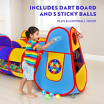 5Pc Kids' Play Tents & Tunnels - Ball Pit For Toddlers, Basketball Hoop, Crawling Tubes, Pop-Up Playhouses, Baby Obstacle Course For Indoor Or Outdoor Use