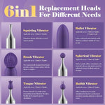 Mini Bullet Vibrator Kit with 5 Attachments, Clitoral Vibrators Sex Toys