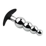 Metal Anal Plug Anal Beads Dildo Adult Sex Toys - 4 Beads Design For G-Spot Prostate Stimulation, Aluminum Alloy Butt Plug Temperature Play Smooth For Men Women Couples (Anchor Bottom)