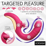 Lickgasm Tease & Please Thrusting & Licking Vibrator For Women, & Couples. Flexible, Dual Stimulating Shaft. Thrusting And Vibration, Premium Silicone. Waterproof & Rechargeable. 2 Pieces, Pink.