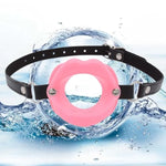 Open Mouth Gag,Female Sex Toy Mouth Gag Sm Bondage Open Gag Adjustable Strap Mouth Gags Bondage Toys Opening Gag Sexy Gag Bondage Leather Strap Lips Ring Open Gag For Men Women(Pink)