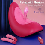 Adjustable Sex Saddle with 3 Attachments, Thrusting & Flapping Vibrator, Remote Control