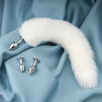 3Pcs/Set Fox Tail Anal Butt Plug With 3 Types Replaceable Detachable Stainess Steel Plugs Sex Adult Toys Flirting Tools For Cosplay,Sm Role Play And Couples