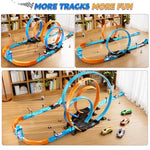 Toy Car Race Track Set For Boys Kids Age 3-5 4-7, Race Tracks With 4 High-Speed Pull Back Race Cars And Crash Zones, Christmas Halloween Birthdays Gifts Toys For Boys Kids 4-6 8-12 Years Old