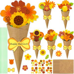 30PCS Fall Crafts for Kids Flower Bouquet Kit DIY Thanksgiving Gift School Classroom Activities