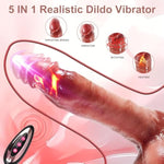 Thrusting Dildo Vibrator Sex Toys - 8.5 Inch Realistic For Women With High-Speed Vibrating Suction Cup Toy With 7 Thrusting & 7 Vibration & Heating Mode For Men Women Couples