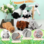 6 Pcs Safari Stuffed Animals Bulk 10 Inch Wild Plush Toys Set Armadillo Skunk Bison Lemur Opossum Realistic Stuffed Animals For Christmas Birthday Gifts Classroom Student Prizes