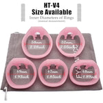 Ht-V4 Chastity Cage For Men | 5 Adjustable Wide Rings & 6 Colors | Beginner-Friendly | Adult Sex Toy With Sizing Guide (Pink, Small)