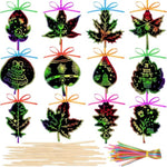 120 Pcs Fall Thanksgiving Crafts Scratch Autumn Paper Leaves Art Kit