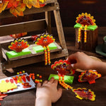 24 Sets Thanksgiving Turkey Craft Kits, DIY Beaded Felt Turkey Art Activity