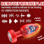 Anal Plug Adult Sex Toy, Wireless Remote Control 10 Frequency Vibration,Small Butt Plug For Female Male Prostate Massage Vibrating Anal Sex Toys And Games For Men Women - Red