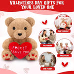 Valentines Teddy Bear Stuffed Animal,Cute Teddy Bear Plush With Red Heart,Soft Hugging Valentines Day Plush Toy Gifts For Girlfriend Boyfriend Women Men