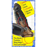 Vibrating Penis Sleeve - Black Reusable Ribbed Stretchy Cock Extender Sheath With Thick Knot - Penis Enlarger Sex Toy For Couples Men