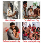 2 Pack Paint And Sip Canvas Painting Kit Pre Drawn Canvas For Painting For Adults Stretched Canvas Couples Games Date Night Summer Beach Vows Anniversary Paint Party Supplies Favor 8X10