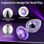 Anal Plug Beginner Set - 4 Pcs Jewel Butt Plugs Sex Toy Anal Training Kit, Adult Sex Toys & Games For Beginner Adult Unisex Women And Men Couple