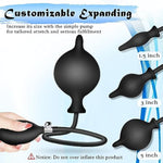 Sex Toys Silicone Inflatable Butt Anal Plug With Pump Bdsm Anal Plug Expansion Training Kit Stimulation Anal Pump Plug Buttplug Anal Expert Sex Toy For Men Women Black, 59 Cm, Ø 5-10 Cm, 1 Piece