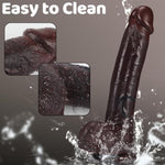 9.85'' Realistic Big Black Dildo, G Spot Vagina Anal Stimulator With Strong Suction Cup For Hands-Free Play, Feels Like Skin Silicone Adult Sex Toys For Men And Women Pleasure