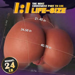 24Lb Male Masturbator Sex Doll For Men Pocket Pussies, Realistic Brown Skin Texture Soft Female Big Ass & Pussy Adult Sex Toy With 2 Hole Deeper Vagina & Tight Anal