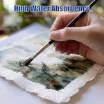 60 Sheets Deckled Edge Watercolor Paper 4x6 Inch for Mixed Media Projects