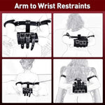 Exquisite Leather Handcuffs Kit Reverse Bondage Bdsm Restraint Sex Toy For Couples Extreme Bondage Sex Toy