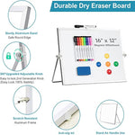 16 x 12 Inch Magnetic Desktop Whiteboard with Stand, Markers, Magnets & Eraser