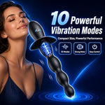 Anal Beads Prostate Massager - Anal Vibrator Beginner-Friendly 10 Vibrating Butt Plug with APP Control, Flexible Soft Silicone Anal Toys Male Sex Toys for Men Women Couples Waterproof