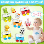Learning Toy For Toddlers 1-3, Electric Toys Trains With Lights, Music & Steam, Counting, Matching & Sorting Montessori Toy With 6 Animal Finger Puppets, Birthday Xmas Gifts For Baby Boys Girls 12-18M