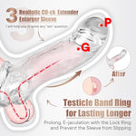 3 Sizes Reusable Penis Sleeves Cock Ring, Cock Sleeve Penis Extender Soft Silicone Clear Adult Sex Toys For Men Women, Penis Ring Enlarger Penis Girth Enhancer Sleeve For Couples Pleasure Sex Toys
