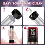 Penis Pump Penis Enlarger Extender With Lube,3 In 1 Men'S Vibrator,Electric Penis Vacuum Pump With 12 Smart Training Modes,Penis Sleeve Male Masturbator Sex Toys For Men Bigger Stronger (Red)