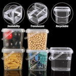 50 Pcs 10 oz Clear Slime Containers with Lids & Handles for DIY Crafts