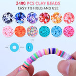 3200 Pcs Unicorn Mermaid Clay Bead Jewelry Kit for Girls Ages 5-12, Light Pink
