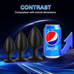 Silicone Anal Plug 3 Drop Butt Plug Trainer Set Prostate Sex Toy Suitable For Beginners Black Butt Plug Kit