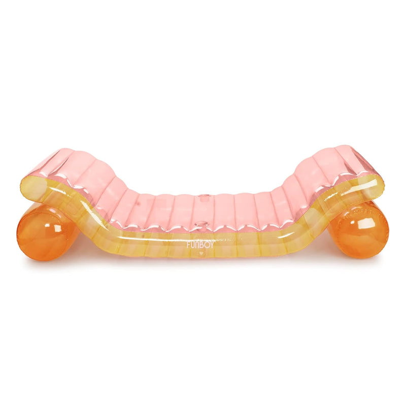 Giant Inflatable Luxury Clear Rainbow Dual Chaise Lounger Pool Float, Transpar
