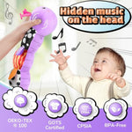 Baby Toys Musical Caterpillar,Infant Toys Stuffed Animals 3 6 12 Months Sensory Toy With Ruler Design,Crinkle&Ring Bell,Baby Teething Toy For Tummy Time Newborn Boy Girl Gifts (Purple)