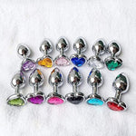 3Pcs Set Luxury Metal Butt Toys Heart Shaped Anal Trainer Jewel Butt Plug Kit S&M Adult Gay Anal Plugs Woman Men Sex Gifts Things For Beginners Couples Large/Medium/Small,Red