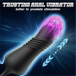 Thrusting Anal Vibrator Cock Ring For Prostate Stimulation, Penis Ring With Anal Plug For Ejaculation Delaying, 10 Modes Adjustable Anal Butt Plug For Couple Adult Sex Toys & Games With Remote Control