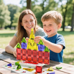 Magnetic Tiles Travel Set For Toddlers - Montessori Educational Sensory Building Blocks, Preschool Learning Toys For 3+ Year Old Boys Girls