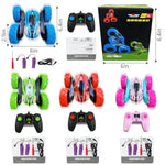 4Pack Remote Control Car ?Rc Car For Kids, 2.4Ghz Rc Stunt Cars With Lights, Drift High Speed 4Wd Off Road Double Sided 360° Rotating Cars For Boys Girls.