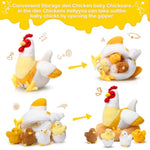 Chicken Stuffed Animal Plush Toy Egg Laying Hen With Zippered Belly, Hen House And Little Baby Chicks For Christmas Decorations Stuffers Party Supplies(Funny Style)