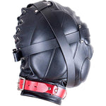 Leather Bondage Gimp Mask Hood, Black Full Face Blindfold Breathable Restraint Head Hood, Sex Toys, For Unisex Adults Couples, Bdsm/Lgbt Cosplay Restraint Training Toy Fetish Mask