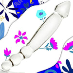 Glass Dildo Anal Beads Butt Plug 9.6 Inch Double Ended Dildo With 3 Beads & Tapered Head Prostate Massager Sex Toy For Men Women Masturbation