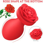 Rose Toys Anal Plug Sex Stimulator For Women, Silicone Butt Plug High-End Training Kit, Adult Sex Toy, 3 Pack Different Size Luxury Anal Toys With Red Rose Base Prostate Sex Toys For Man Or Gays