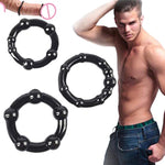 Penisring Cockrings,6 Pcs Different Sizes Silicone Penis Sleeve Penis Trainer,Stretchy Longer Harder Stronger Erection Semen Lock Caged,Delay Ejaculation Time Lasting Sex Toys For Men,Black