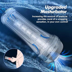 Male Masturbator Sex Toy For Men - Transparent Manual Squeezable Sucking Pocket Pussy Portable Masturbation Cup With 7.5“ Depth Lifelike Textured Vagina Blowjob Masturbating Stroker