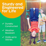 Swing Sets For Backyard, Monkey Bars & Swingset Accessories - Set Includes 18" Trapeze Swing Bar & 48" Heavy Duty Chain With Locking Carabiners - Outdoor Play Equipment (Green)